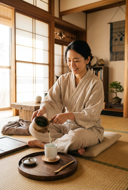 日本人モデル 和室茶道シーン